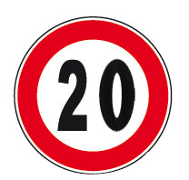 SEGNALE LIMITE DI VELOCITÀ 20 KM/H FIGURA 50-ART.116  Ø cm. 60
