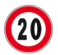 SEGNALE LIMITE DI VELOCITÀ 20 KM/H FIGURA 50-ART.116  Ø cm. 60