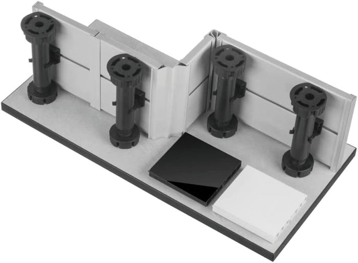 SET PIEDINI PER MOBILI DA CUCINA IN PLASTICA CON GANCIO mm. 100 h 4 pz.