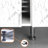 SET PIEDINI PER MOBILI DA CUCINA IN PLASTICA CON GANCIO mm. 100 h 4 pz.