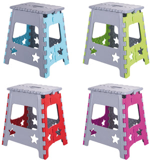 SGABELLO PIEGHEVOLE IN PLASTICA cm. 36x29x39 h col. Assortiti