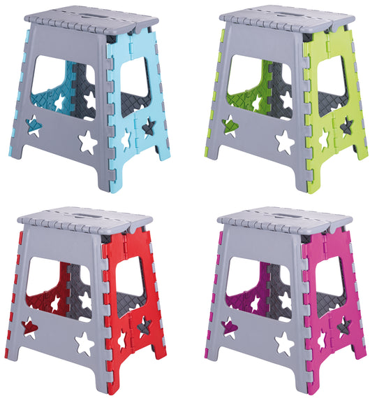 SGABELLO PIEGHEVOLE IN PLASTICA cm. 36x29x39 h col. Assortiti