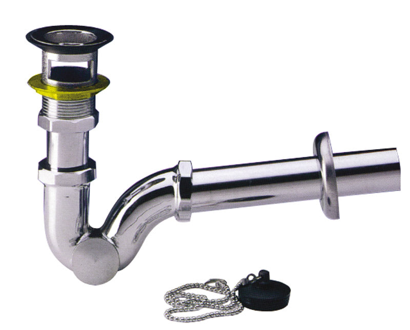 SIFONE IN OTTONE CROMATO A ESSE Senza piletta mis. 1.1/4