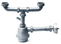 SIFONE IN PLASTICA A 2 VIE CON ATTACCO LAVATRICE Senza pilette mis. 1.1/2