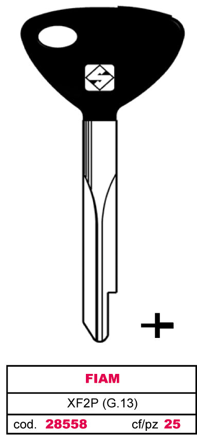 Silca CHIAVE A CROCE FERRO XF2P (G.VAN 0) FIAM 5.00 pz
