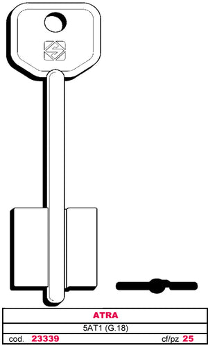 Silca CHIAVE A DOPPIA MAPPA 5AT1 (G.VAS 5) ATRA 5.00 pz