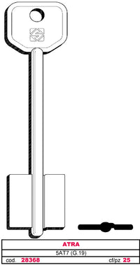 Silca CHIAVE A DOPPIA MAPPA 5AT7 (G.V AT 0) ATRA 5.00 pz