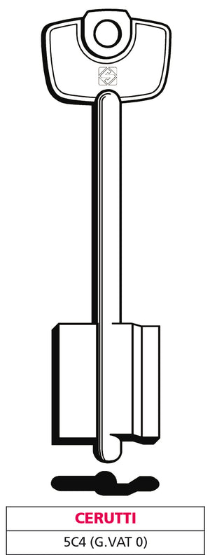 Silca CHIAVE A DOPPIA MAPPA 5C4 (G. VAT 0) CERUTTI 5.00 pz