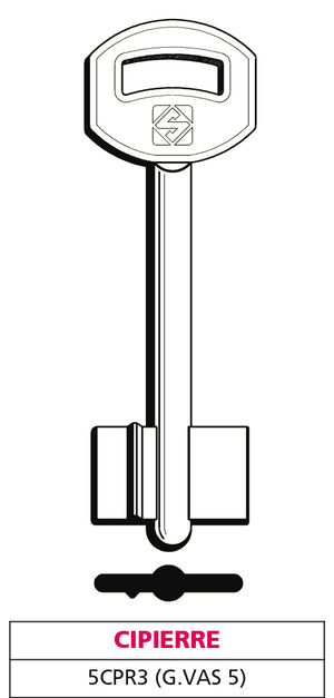Silca CHIAVE A DOPPIA MAPPA 5CPR3 (G. VAS 5) CIPIERRE 5.00 pz