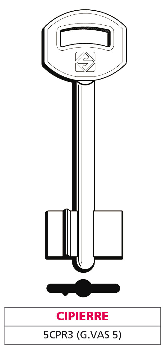 Silca CHIAVE A DOPPIA MAPPA 5CPR3 (G. VAS 5) CIPIERRE 5.00 pz