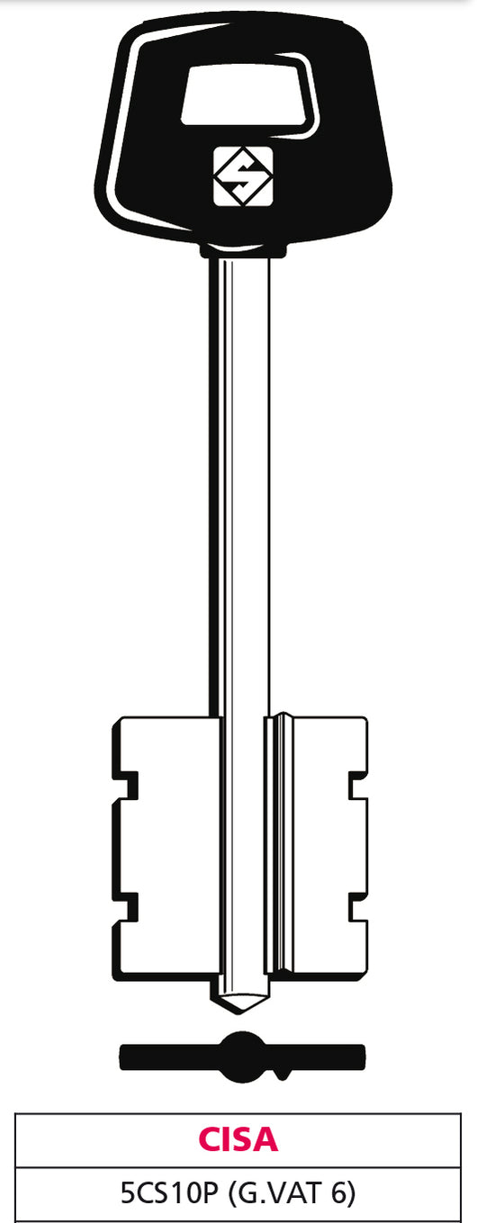 Silca CHIAVE A DOPPIA MAPPA 5CS10P (G. VAT 6) CISA 5.00 pz