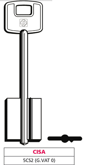 Silca CHIAVE A DOPPIA MAPPA 5CS2 (G. VAT 0) CISA 5.00 pz