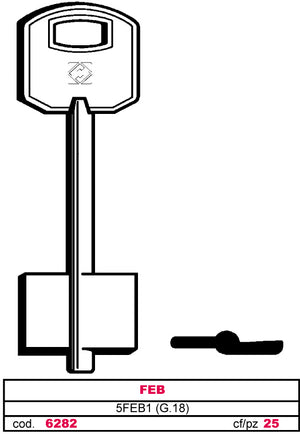 Silca CHIAVE A DOPPIA MAPPA 5FEB1 (G. VAS 5) FEB 5.00 pz