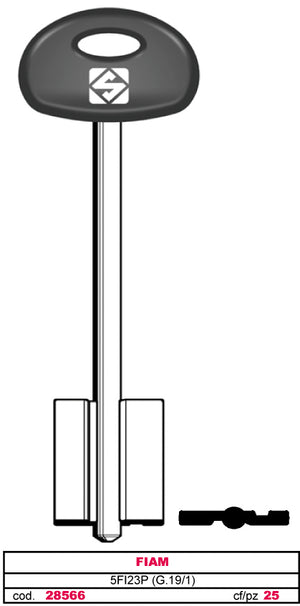 Silca CHIAVE A DOPPIA MAPPA 5FI23P (G. VAT 1) FIAM 5.00 pz