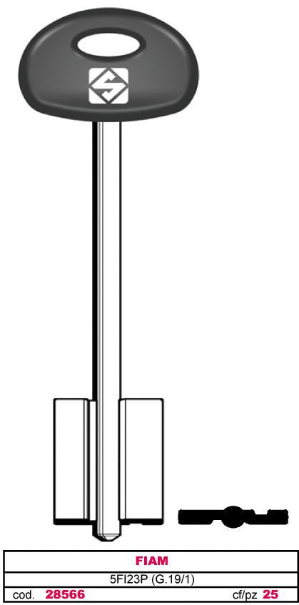 Silca CHIAVE A DOPPIA MAPPA 5FI23P (G. VAT 1) FIAM 5.00 pz