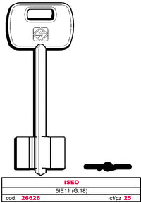 Silca CHIAVE A DOPPIA MAPPA 5IE11 (G. VAS 0) ISEO 5.00 pz