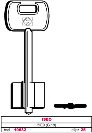Silca CHIAVE A DOPPIA MAPPA 5IE9 (G. VAS 5) ISEO 25.00 pz