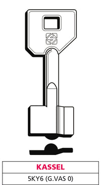 Silca CHIAVE A DOPPIA MAPPA 5KY6 (G. VAS 0) KASSEL 5.00 pz