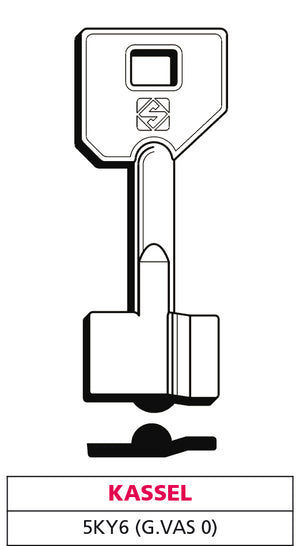 Silca CHIAVE A DOPPIA MAPPA 5KY6 (G. VAS 0) KASSEL 5.00 pz