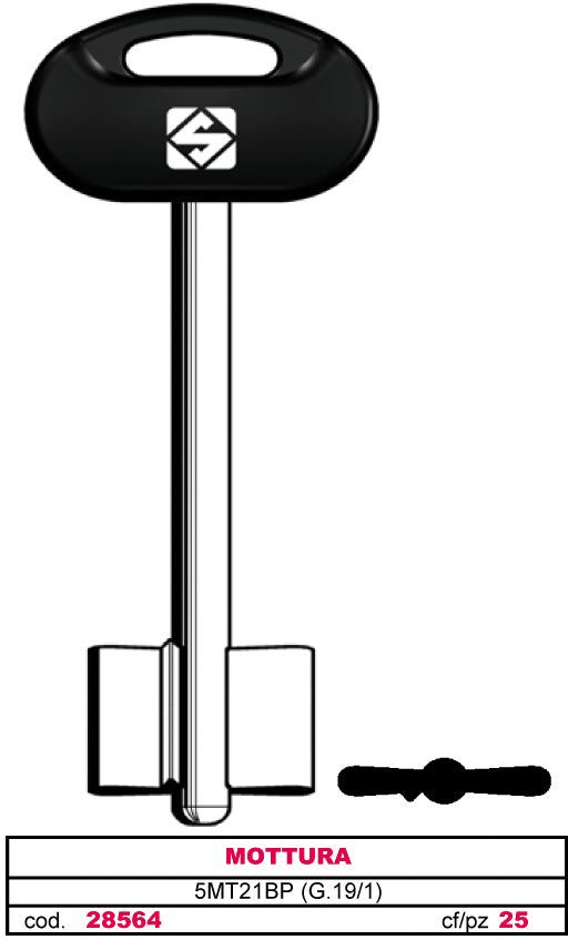 Silca CHIAVE A DOPPIA MAPPA 5MT21BP (G. VAT 1) MOTTURA 5.00 pz