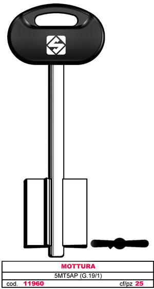 Silca CHIAVE A DOPPIA MAPPA 5MT5BP (G. VAT 6) MOTTURA 5.00 pz
