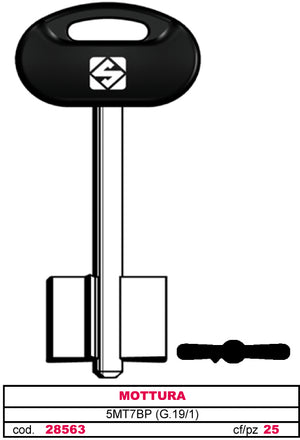 Silca CHIAVE A DOPPIA MAPPA 5MT7BP (G. VAT 1) MOTTURA 5.00 pz