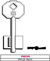 Silca CHIAVE A DOPPIA MAPPA 5PF3 (G. VAS 5) PREFER 5.00 pz