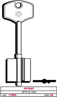 Silca CHIAVE A DOPPIA MAPPA 5PT2 (G. VAT 5) POTENT 5.00 pz