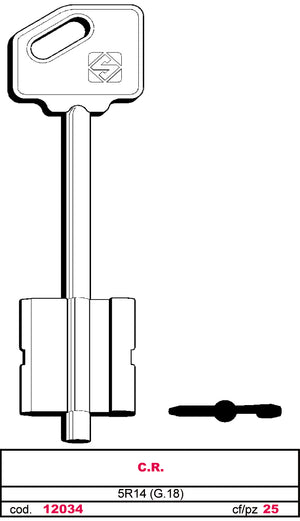 Silca CHIAVE A DOPPIA MAPPA 5R14 (G. VAS 5) C.R. 5.00 pz