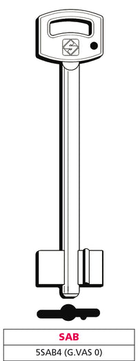 Silca CHIAVE A DOPPIA MAPPA 5SAB4 (G. VAS 0) SAB 5.00 pz