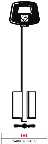 Silca CHIAVE A DOPPIA MAPPA 5SAB8P (G. VAT 1) SAB 5.00 pz