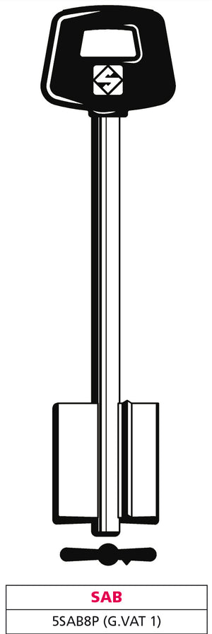 Silca CHIAVE A DOPPIA MAPPA 5SAB8P (G. VAT 1) SAB 5.00 pz