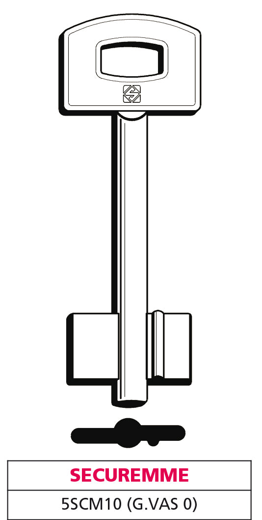 Silca CHIAVE A DOPPIA MAPPA 5SCM10 (G. VAS 0) SECUREMME 5.00 pz