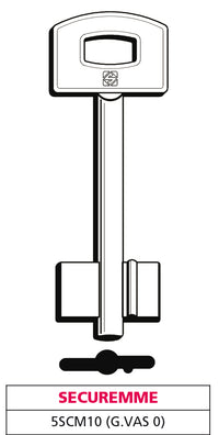 Silca CHIAVE A DOPPIA MAPPA 5SCM10 (G. VAS 0) SECUREMME 5.00 pz
