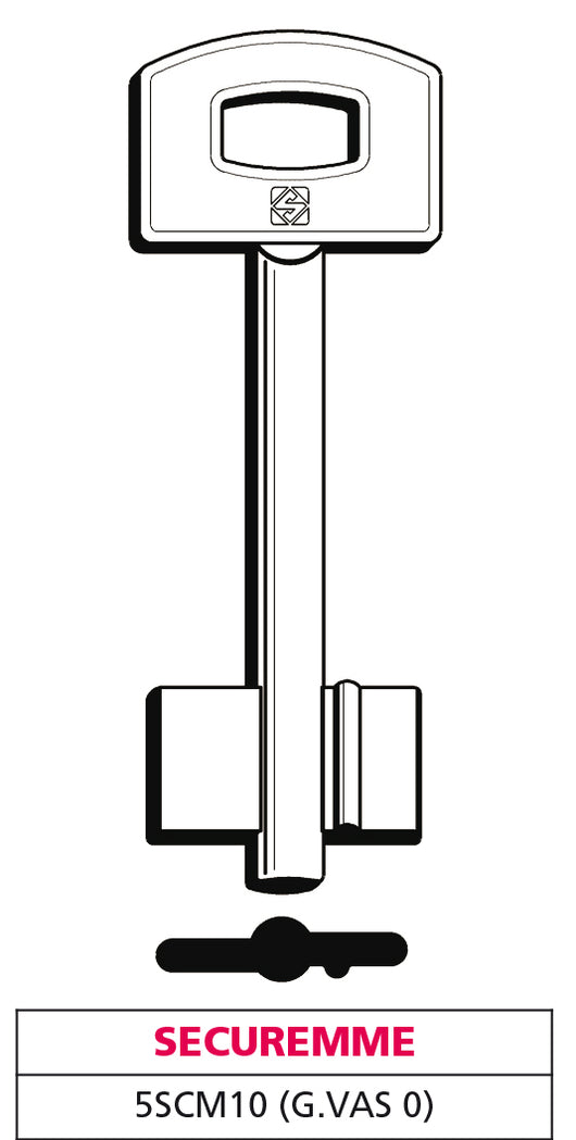 Silca CHIAVE A DOPPIA MAPPA 5SCM10 (G. VAS 0) SECUREMME 5.00 pz