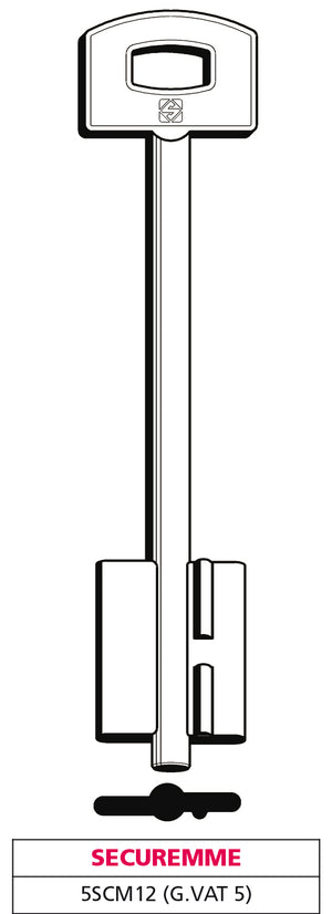 Silca CHIAVE A DOPPIA MAPPA 5SCM12 (G. VAT 5) SECUREMME 5.00 pz