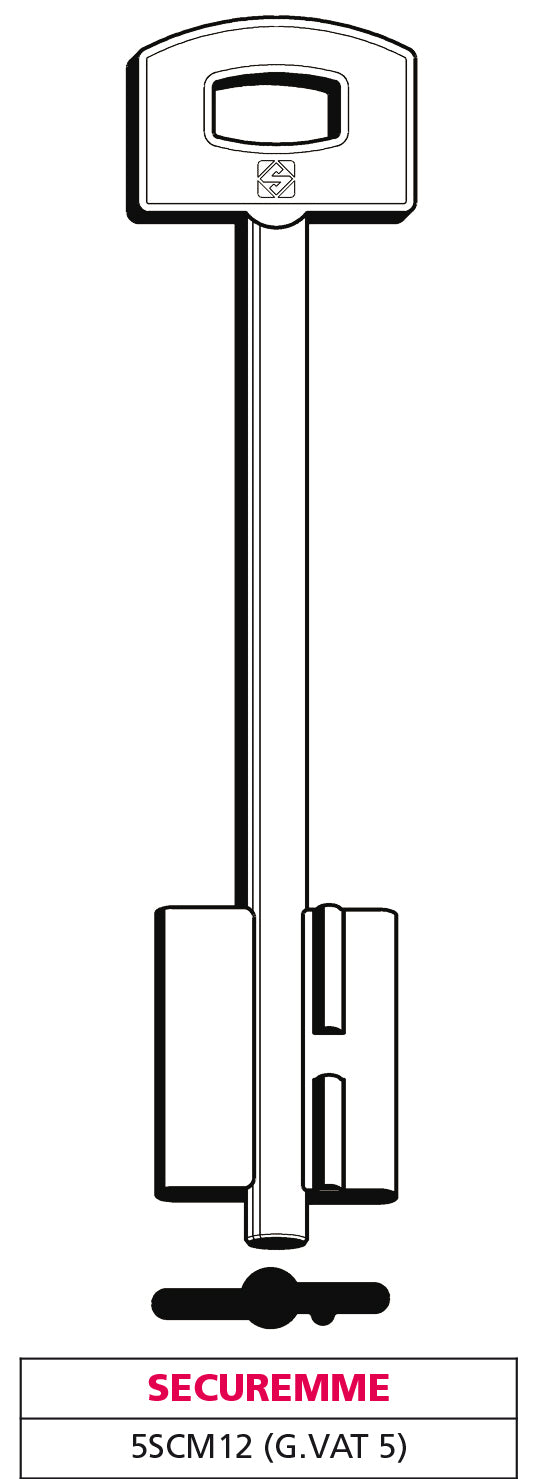 Silca CHIAVE A DOPPIA MAPPA 5SCM12 (G. VAT 5) SECUREMME 5.00 pz