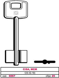 Silca CHIAVE A DOPPIA MAPPA CS (G. VAS 5) CISA, MCM 25.00 pz