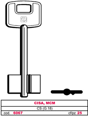 Silca CHIAVE A DOPPIA MAPPA CS (G. VAS 5) CISA, MCM 25.00 pz