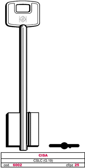 Silca CHIAVE A DOPPIA MAPPA CSLC (G. VAT 5) CISA 5.00 pz