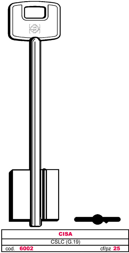 Silca CHIAVE A DOPPIA MAPPA CSLC (G. VAT 5) CISA 5.00 pz