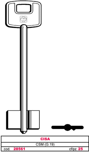 Silca CHIAVE A DOPPIA MAPPA CSM (G. VAT 5) CISA 5.00 pz
