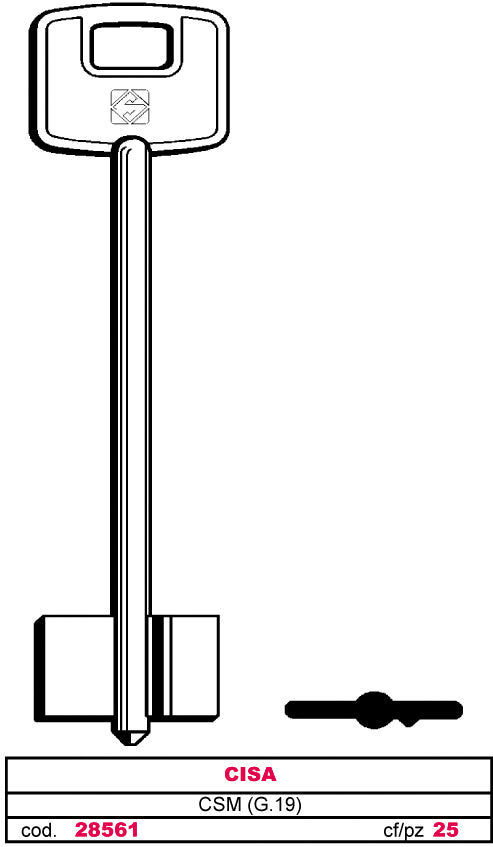 Silca CHIAVE A DOPPIA MAPPA CSM (G. VAT 5) CISA 5.00 pz