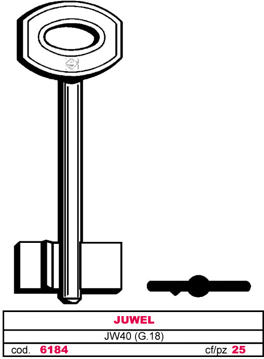 Silca CHIAVE A DOPPIA MAPPA JW40 (G. VAS 5) JUWEL 5.00 pz