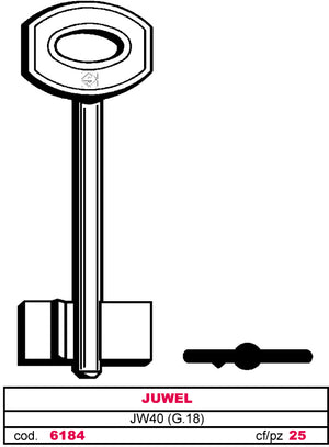 Silca CHIAVE A DOPPIA MAPPA JW40 (G. VAS 5) JUWEL 5.00 pz