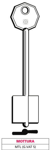 Silca CHIAVE A DOPPIA MAPPA MTL (G. VAT 5) MOTTURA 5.00 pz
