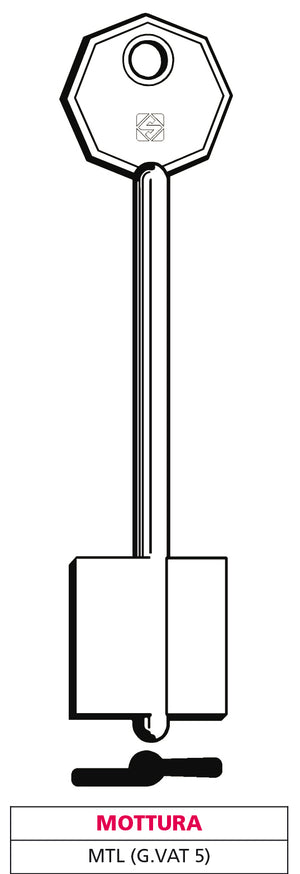 Silca CHIAVE A DOPPIA MAPPA MTL (G. VAT 5) MOTTURA 5.00 pz