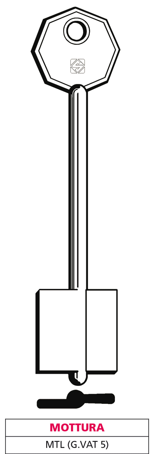 Silca CHIAVE A DOPPIA MAPPA MTL (G. VAT 5) MOTTURA 5.00 pz