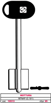 Silca CHIAVE A DOPPIA MAPPA MTNBP (G. VAT 6) MOTTURA 5.00 pz