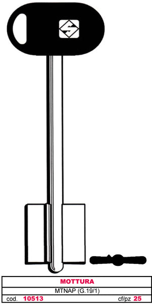 Silca CHIAVE A DOPPIA MAPPA MTNBP (G. VAT 6) MOTTURA 5.00 pz